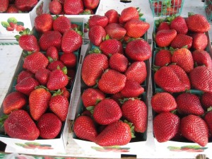 Fresh Strawberries at Farmers' Market