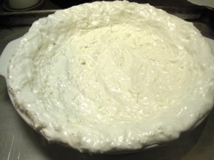 uncooked meringue pie shell