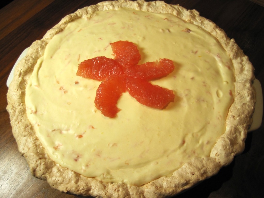 Grapefruit Pie with Coconut Meringue Crust