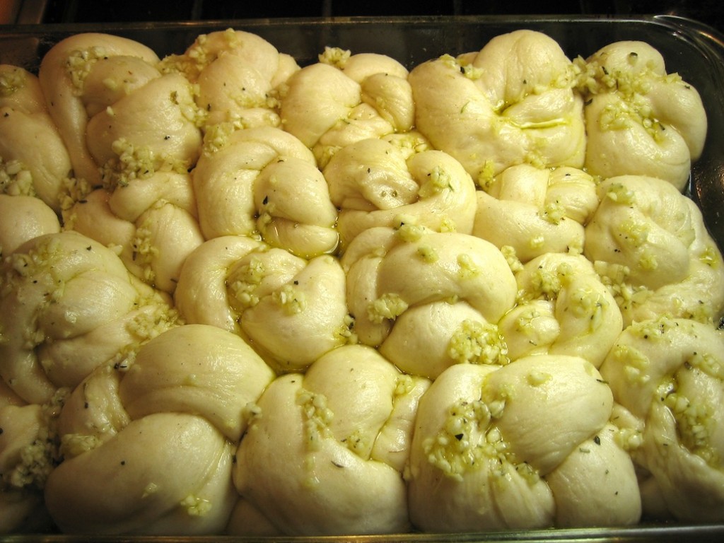 Garlic Knots ready for the oven