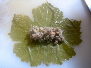 Grape Leaf with filling in place