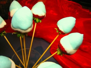 Red, White & Blue Strawberries on Skewers