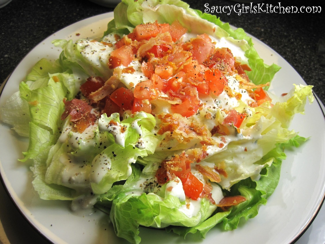 Wedge Salad with Homemade Blue Cheese Dressing