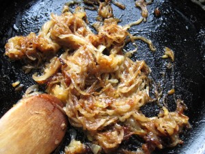 Caramelizing onions