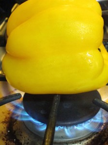 Yellow Bell Pepper on the Stovetop