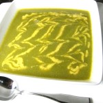 Asparagus Soup with Roasted Yellow Pepper Coulis