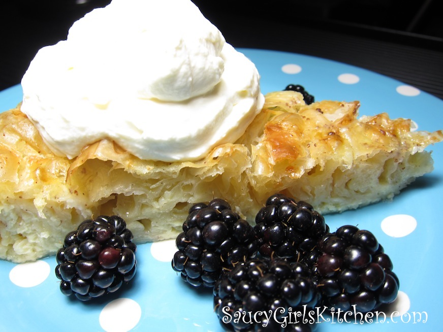 Phyllo Cake with Blackberries and Honey Whipped Cream