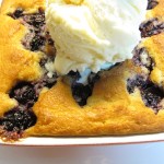 Fresh Blackberry Cobbler with Vanilla Frozen Yogurt