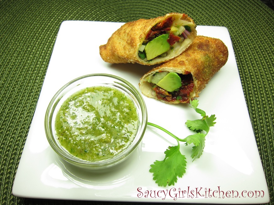 Avocado Eggrolls with Cilantro Sauce