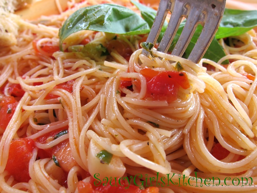 Forkful of Pasta Alla Checca