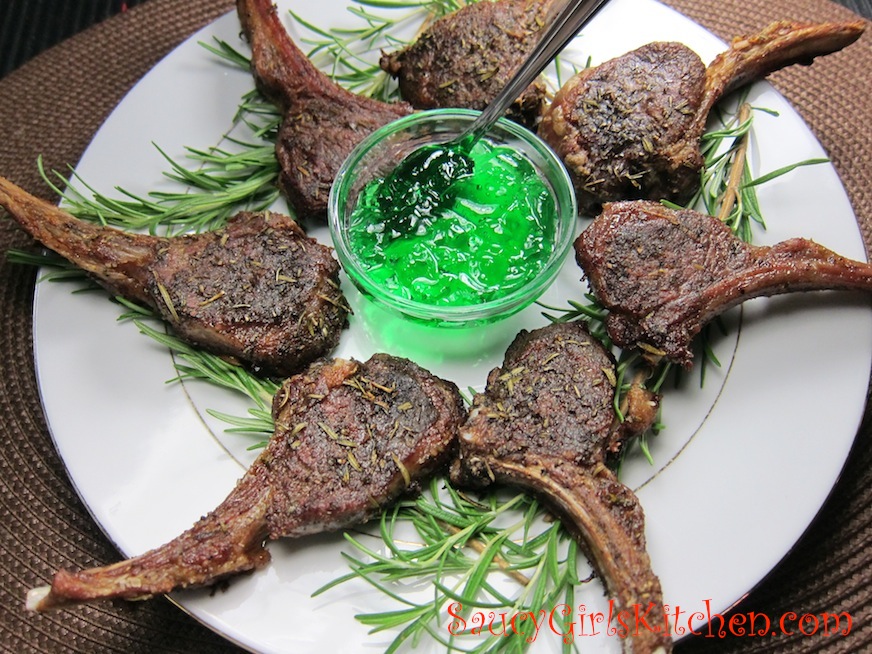 Rosemary Lamb Lollipops with Mint Jelly