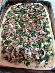 White Mushroom Pizza ready for the oven