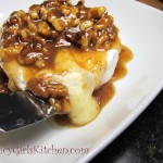 Warm Brie Cheese with Brown Sugar Bourbon Walnuts