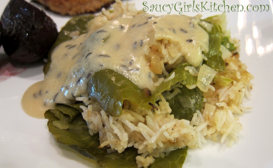 Stuffed Cabbage topped with Caraway Bechamel Sauce