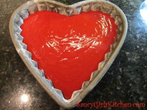 Cake Batter in heart pan