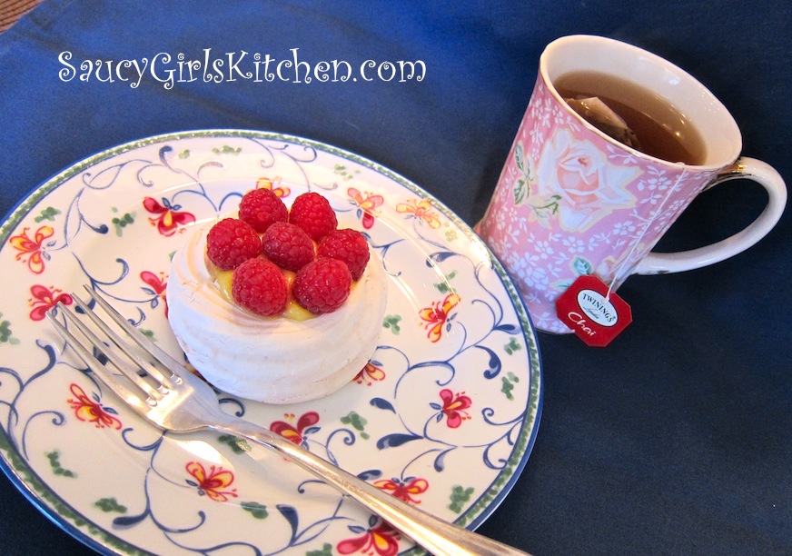 Mini Pavlovas with Vanilla Pastry Cream and Fresh Raspberries