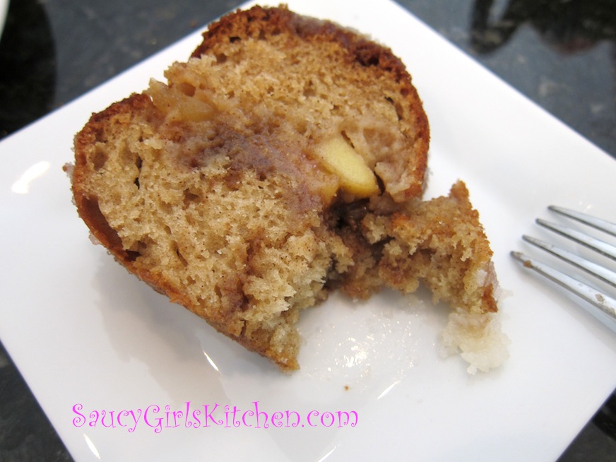 Piece of Apple Fritter Bundt Cake