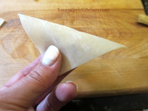 Sealing the Potato Bacon Wonton