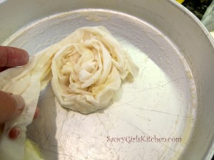 Shaping the phyllo dough