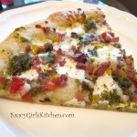 A slice of Prosciutto Pesto Pizza