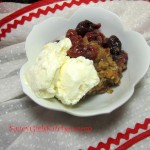 Almond Cherry Crisp with Vanilla Frozen Yogurt