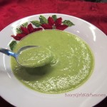 A spoonful of broccoli soup