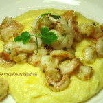 Garlic Shrimp over Cheesy Polenta