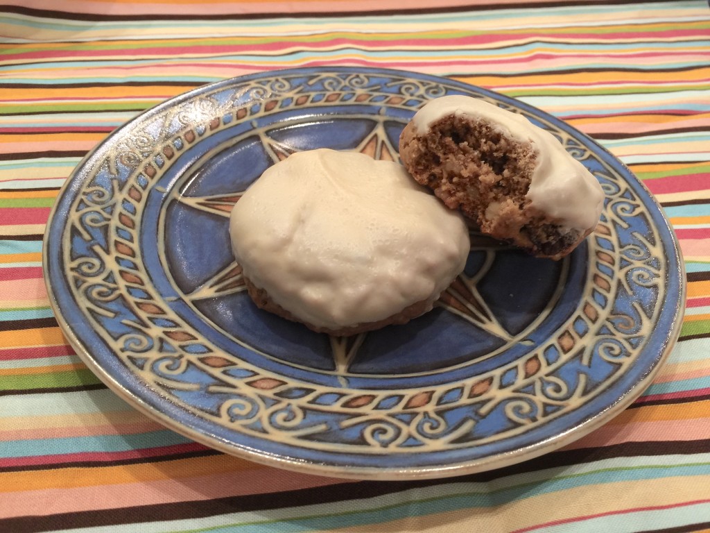 Walnut Raisin Cookies with a bite missing