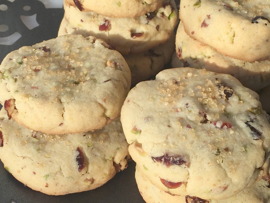 Cranberry Pistachio Shortbread Cookies